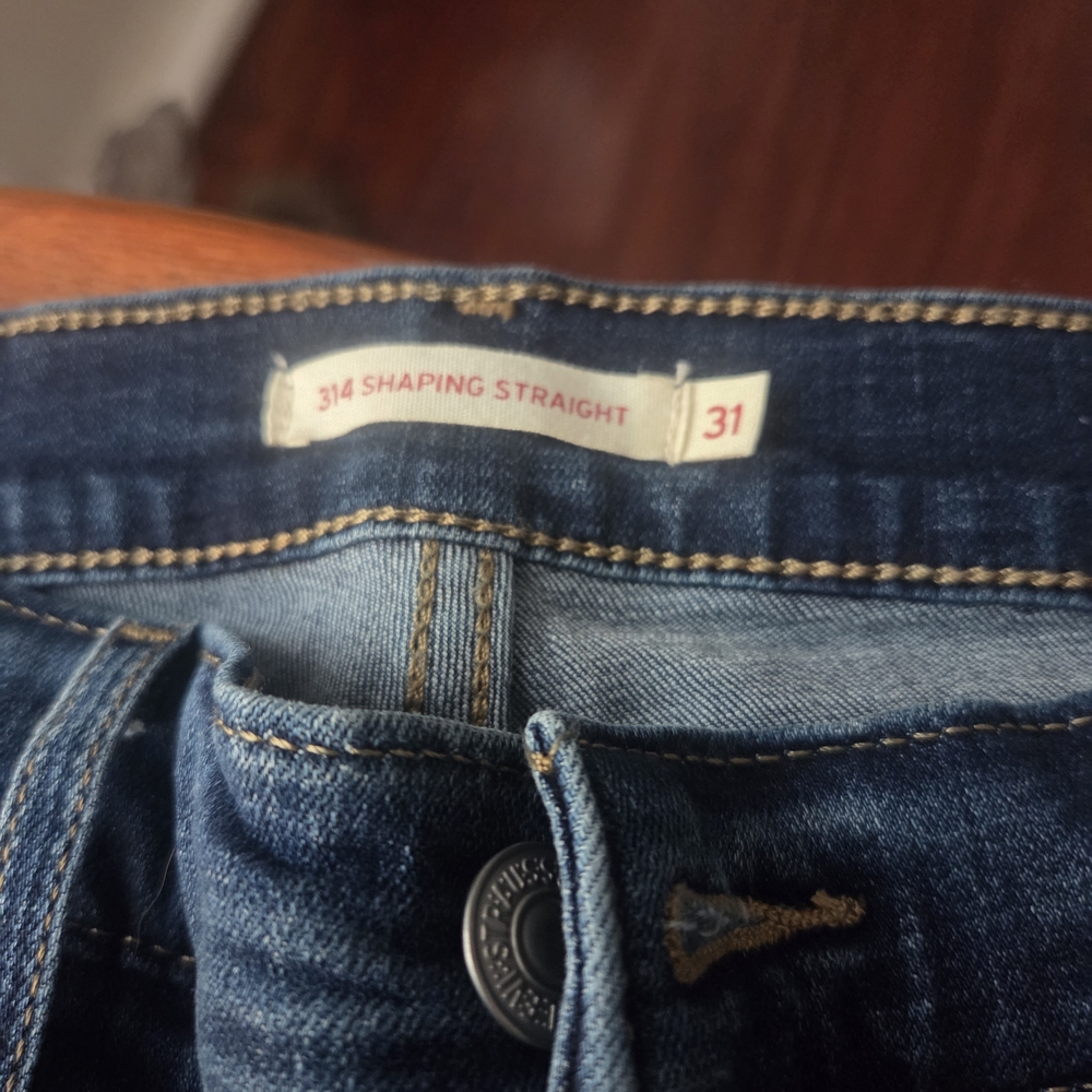 Dark Blue Shaping Straight Jeans